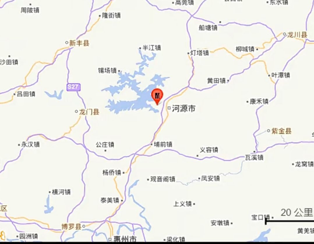广东河源市发生4.3级地震